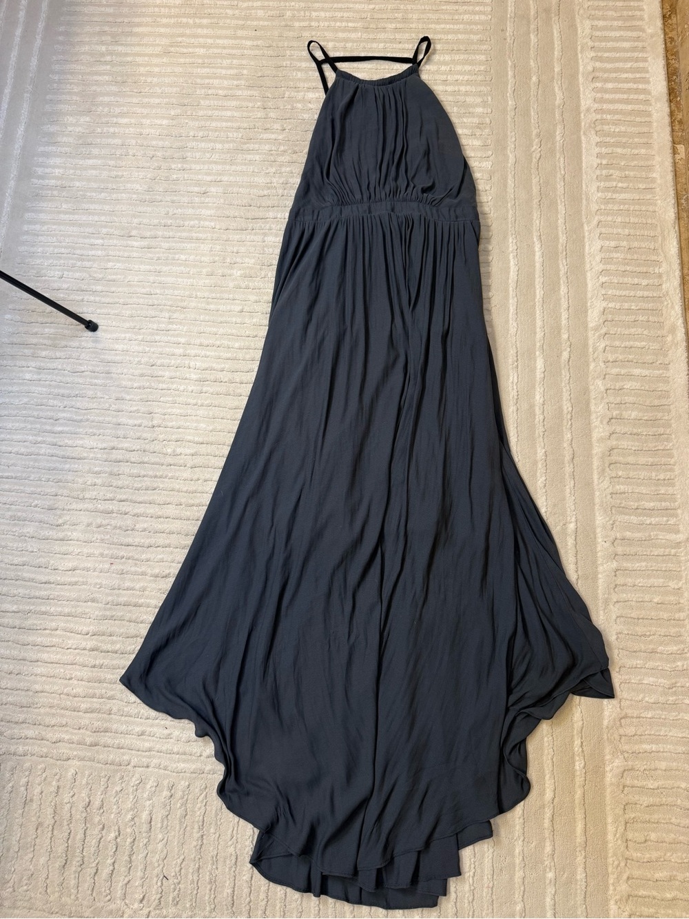 Free People Caught in the Moment Charcoal Open Back Maxi Dress Size 12 - Picture 4 of 7